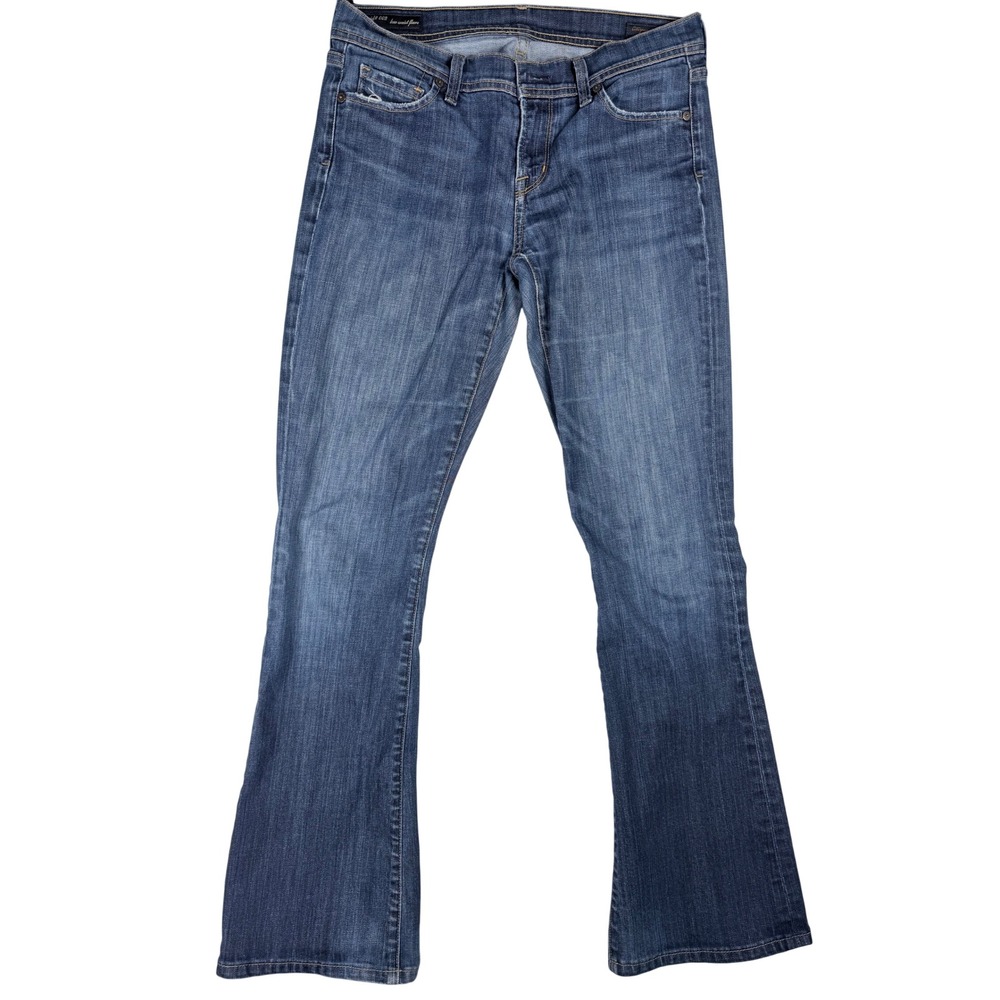 Citizens of Humanity Ingrid 002 Low Waist Flare Jeans Blue Stretch Size 27
